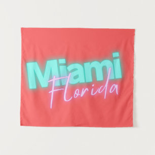 Modern Miami Neon Lights  Tapestry