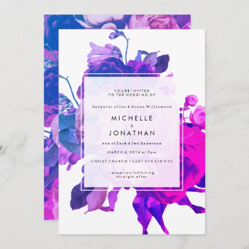 Modern Miami Roses Wedding Invitation