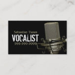 Modern Mic Singer Business Card at Zazzle