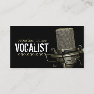 Modern Mic Singer Business Card