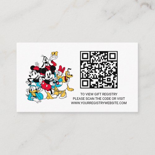 Modern Mickey  Friends  Baby Shower Registry Enclosure Card