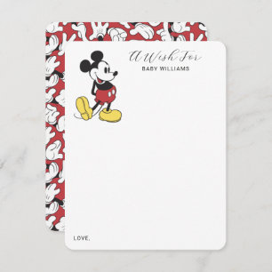 Modern Mickey Mouse Baby Shower Note Card