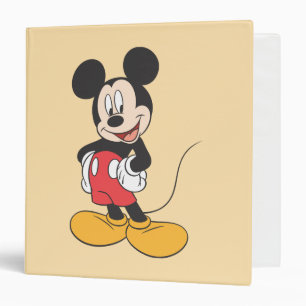 Modern Mickey Side Hands on Hips 3 Ring Binder