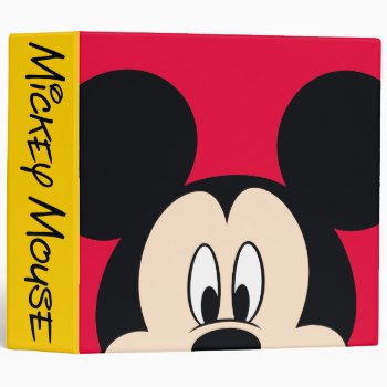 Modern Mickey | Smiling Head 3 Ring Binder by MickeyAndFriends at Zazzle