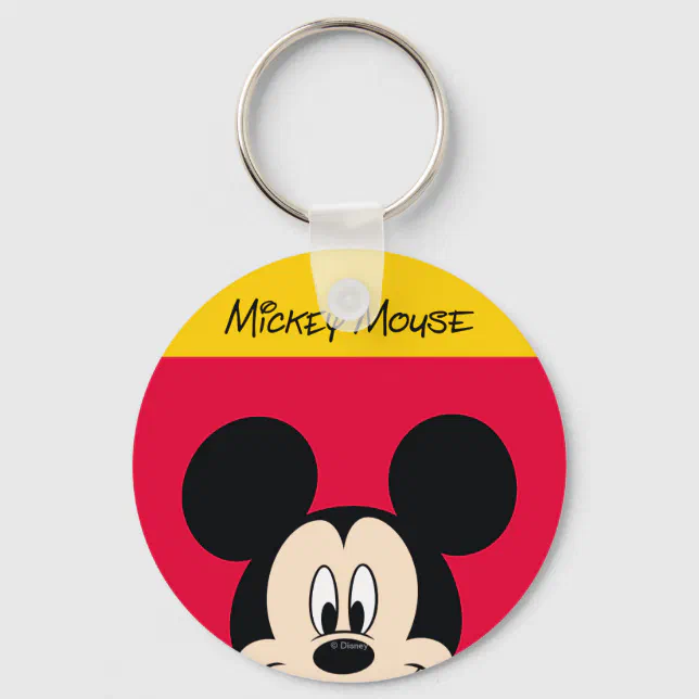 Modern Mickey | Smiling Head Keychain | Zazzle