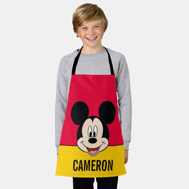 Modern Mickey | Smiling Head Personalized Apron (Worn)