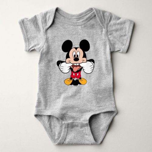 Modern Mickey  Sticking Out Tongue Baby Bodysuit