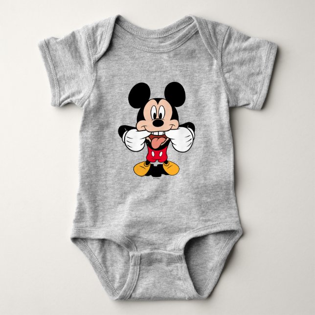 Modern Mickey | Sticking Out Tongue Baby Bodysuit (Front)