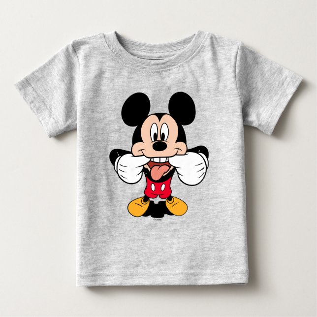 Modern Mickey | Sticking Out Tongue Baby T-Shirt (Front)