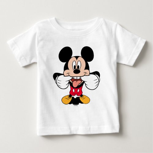 Modern Mickey  Sticking Out Tongue Baby T_Shirt