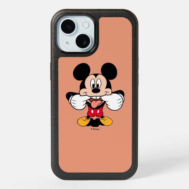 Modern Mickey | Sticking Out Tongue iPhone 15 Case (Back)