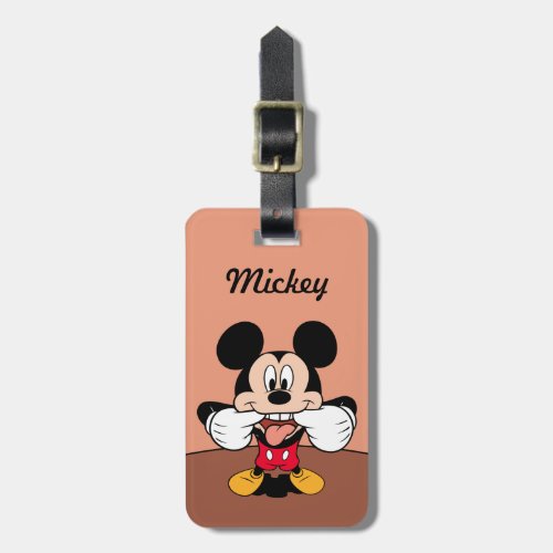 Modern Mickey  Sticking Out Tongue Luggage Tag