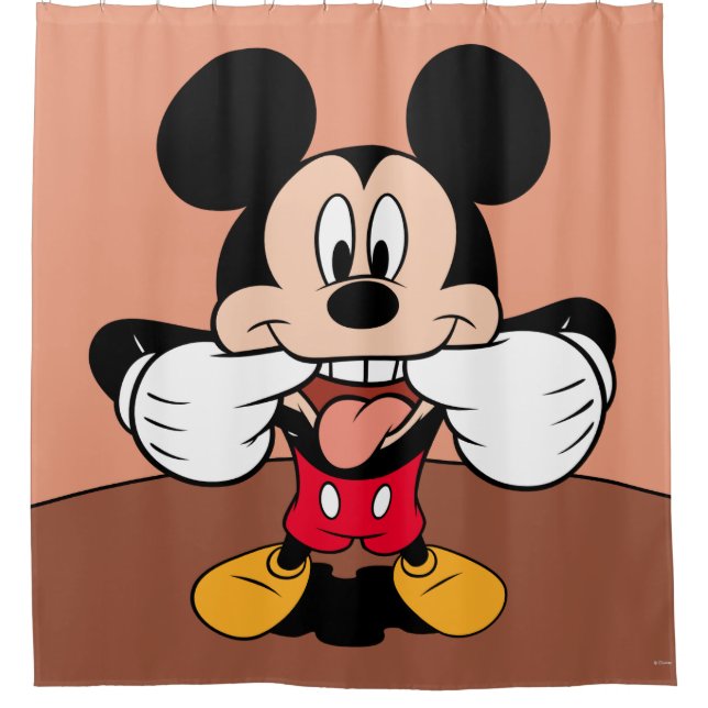 Modern Mickey | Sticking Out Tongue Shower Curtain (Front)