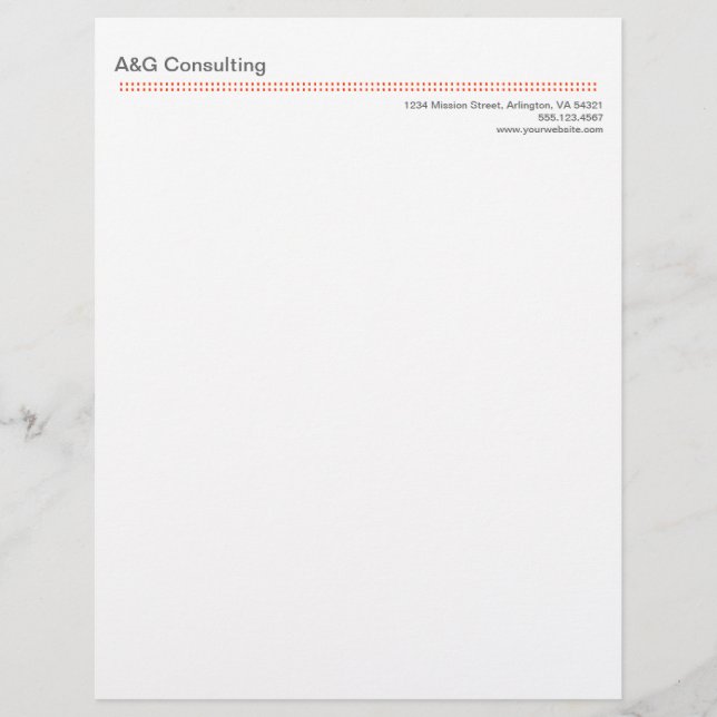 Modern micro dot cherry red gray tech business letterhead (Front)
