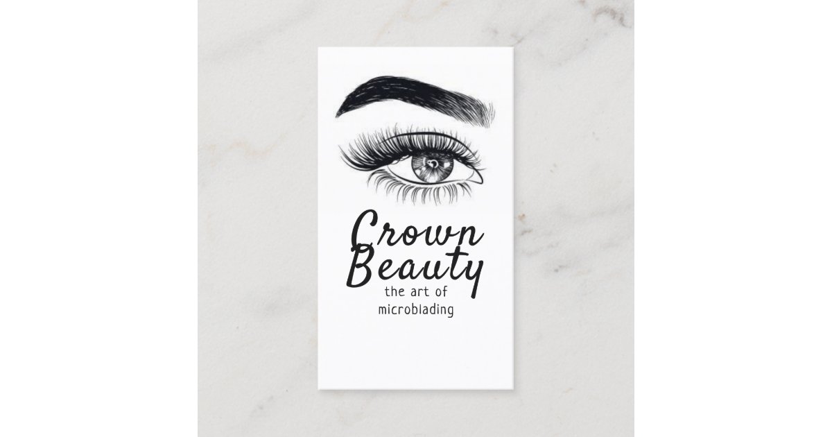 Modern Microblading , Eyebrows, Permanent Makeup Business Card | Zazzle