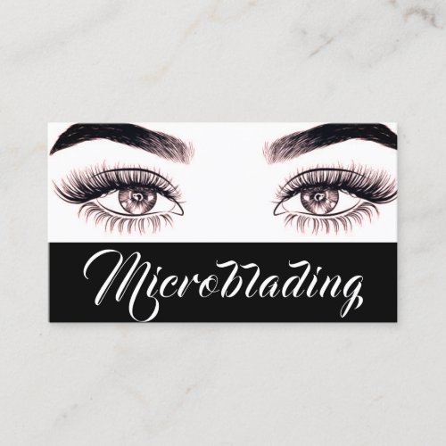 Modern Microblading  Eyebrows  Permanent Makeup Business Card