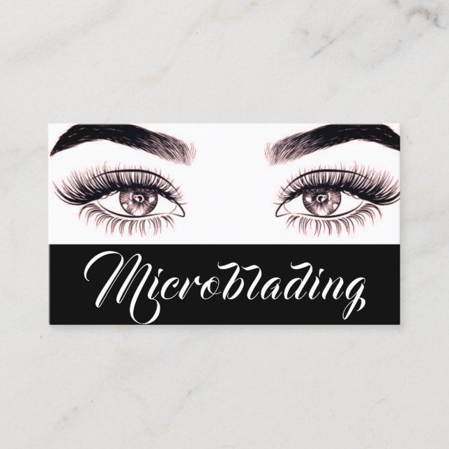 Modern Microblading , Eyebrows,  Permanent Makeup Business Card (Front)