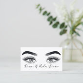 Modern Microblading , Eyebrows,  Permanent Makeup Business Card (Standing Front)