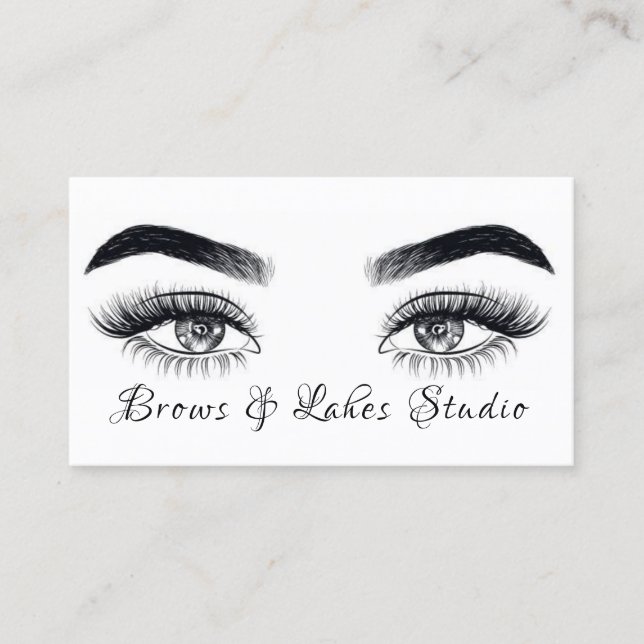 Modern Microblading , Eyebrows,  Permanent Makeup Business Card (Front)