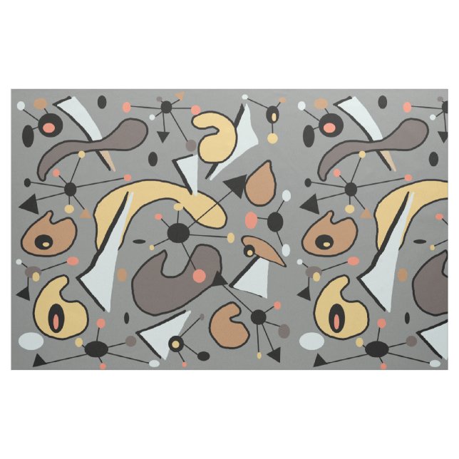 Modern Mid Century 1950s Atomic Organic Spheres Fabric (Fat Quarter)