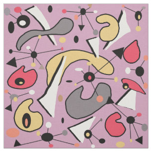 Modern Mid Century 1950s Atomic Organic Spheres Fabric