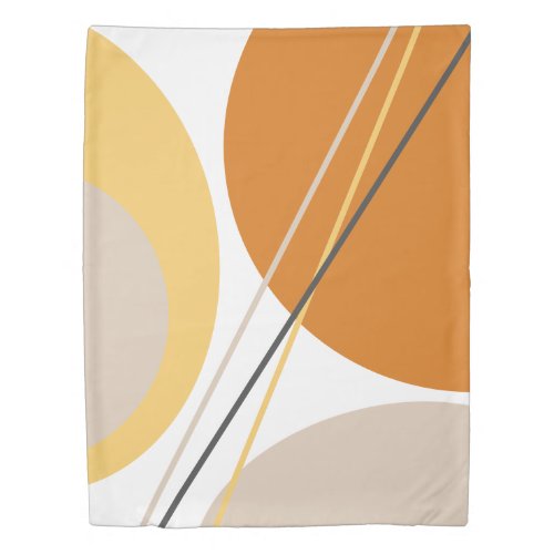 Modern Mid Century Abstract Mustard Rust Brown Duvet Cover