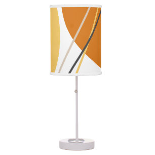 Modern Mid Century Abstract Mustard Rust Brown Table Lamp