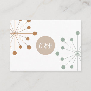 Modern Mid Century Atomic Starburst Wedding Enclo Enclosure Card