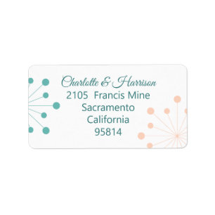 Modern Mid Century Atomic Starburst Wedding Label