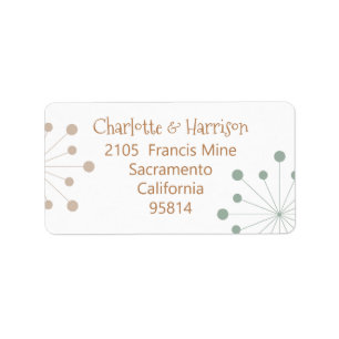 Modern Mid Century Atomic Starburst Wedding Label