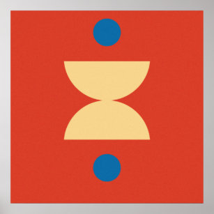 Modern Mid Century Balance Geometric Color Block Poster