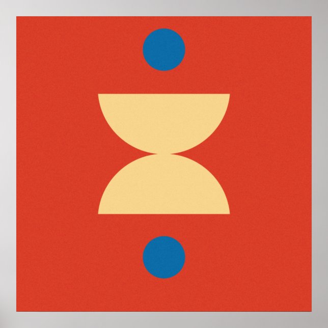 Modern Mid Century Balance Geometric Color Block Poster (Front)