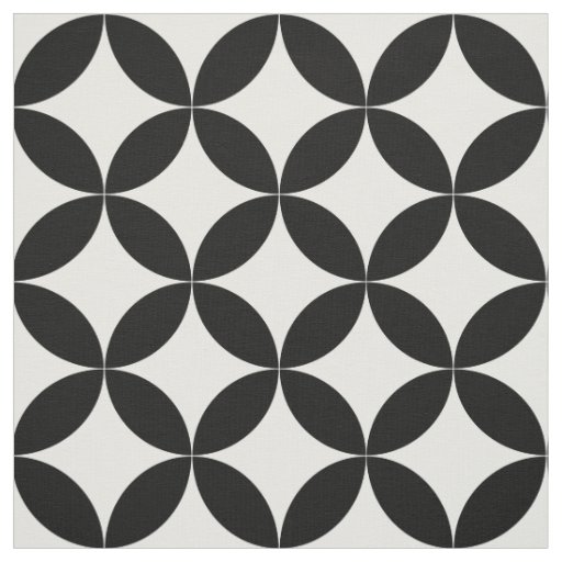 Modern Mid Century Big Circles Repeat Pattern Fabric