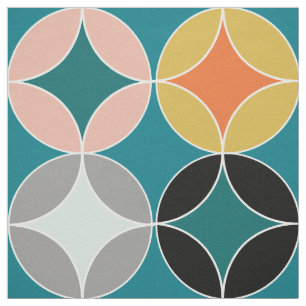 Modern Mid Century Big Circles Repeat Patterned Fa Fabric