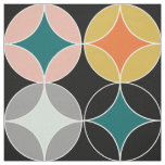 Modern Mid Century Big Circles Repeat Patterned Fabric