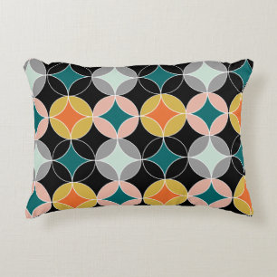 Modern Mid Century Circles Geometric Pattern Decorative Pillow