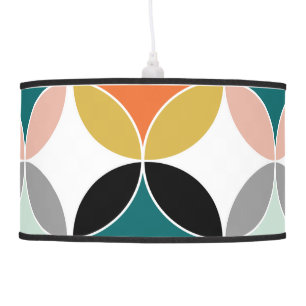 Modern Mid Century Circles Geometric Pattern Pendant Lamp