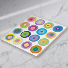Modern Mid Century Colorful Circles Pattern Ceramic Tile at Zazzle