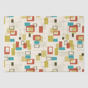Modern Mid-Century colorfulgeometric pattern Tissue Paper