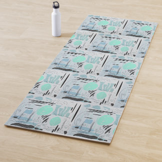 Modern Mid Century Floral Abstract Lake Scenery Yo Yoga Mat