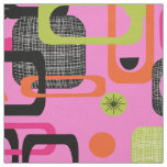 Modern Mid Century Funky Geometric Pattern Fabric