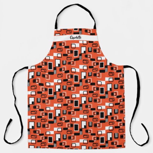 Modern Mid Century Geometric Bold Retro Pattern Apron