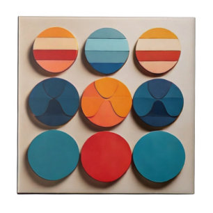 Modern Mid Century Geometric Pattern Ceramic Tile