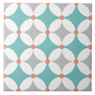 Modern Mid Century Geometric Pattern Ceramic Tile