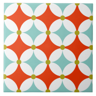 Modern Mid Century Geometric Pattern Ceramic Tile