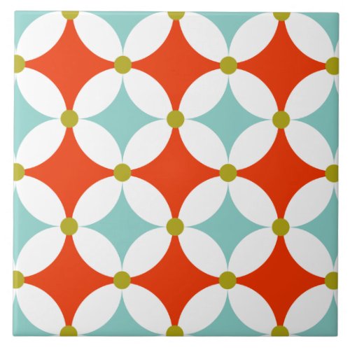 Modern Mid Century Geometric Pattern Ceramic Tile