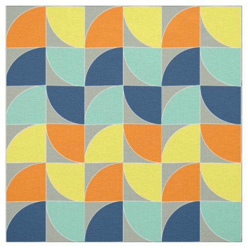 Modern Mid Century Geometric Pattern Fabric