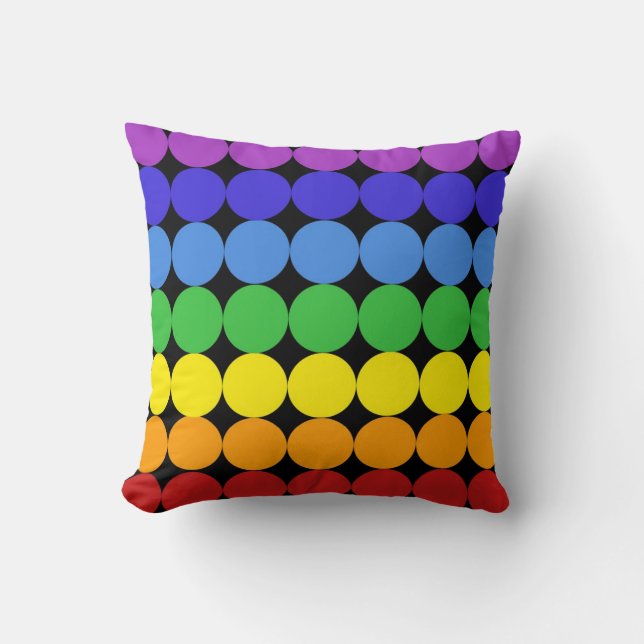 Modern Mid-Century mod pop  pillow rainbow (Front)