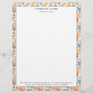 Modern Mid Century Pattern Company Name Details Letterhead