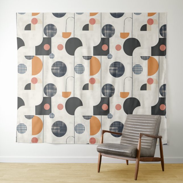 Modern Mid-Century Pattern Tapestry (In Situ (Horizontal))